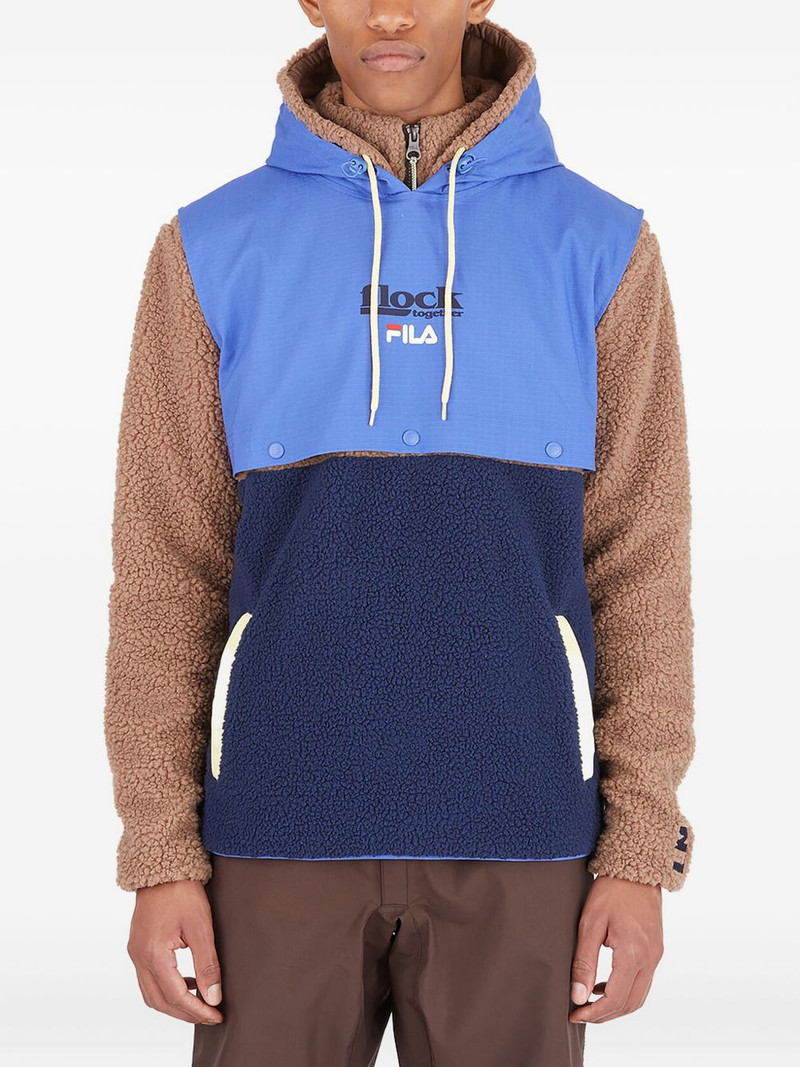 hooded fleece panelled hoodie 1
