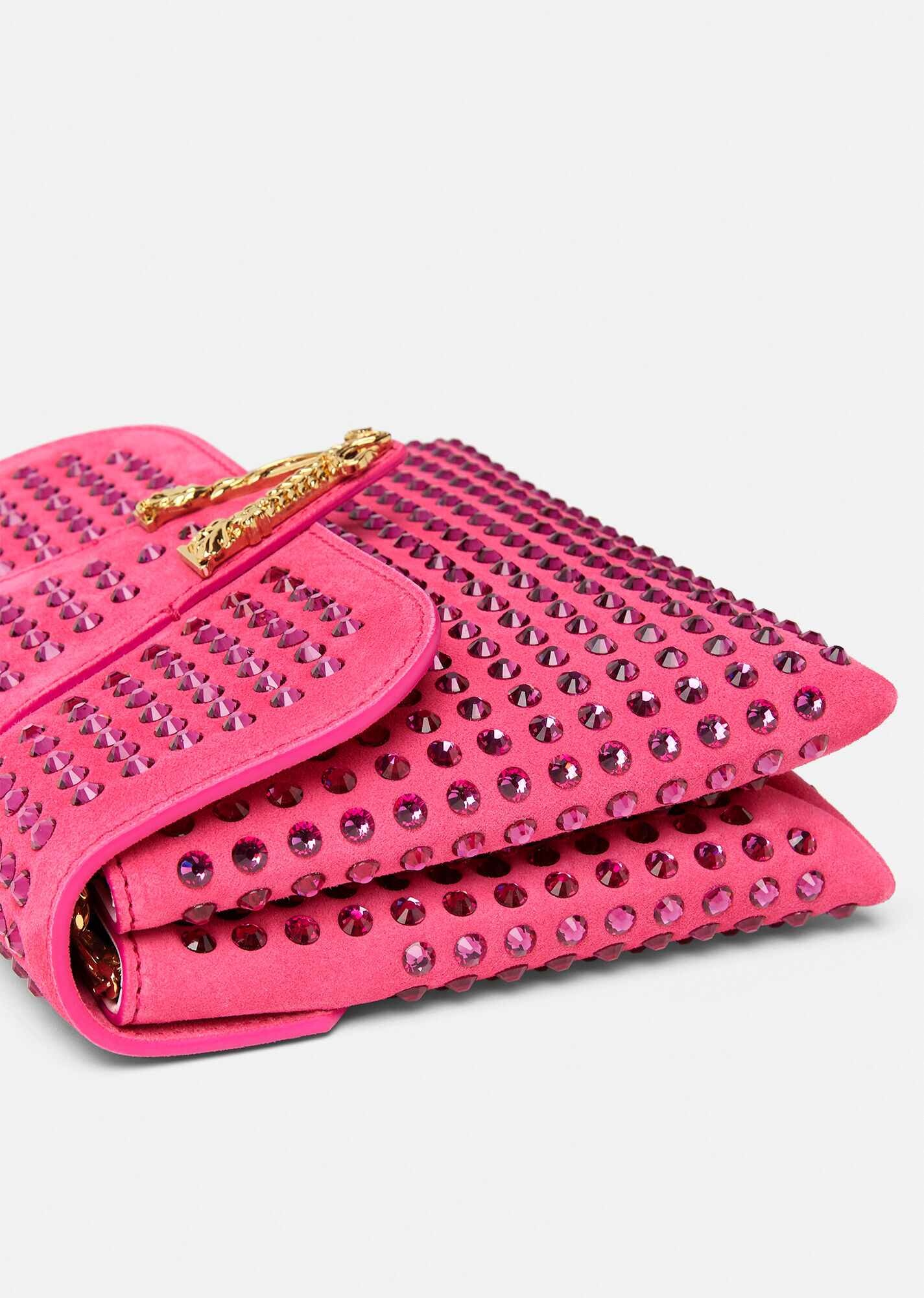 Virtus Suede Crystal Clutch - 6