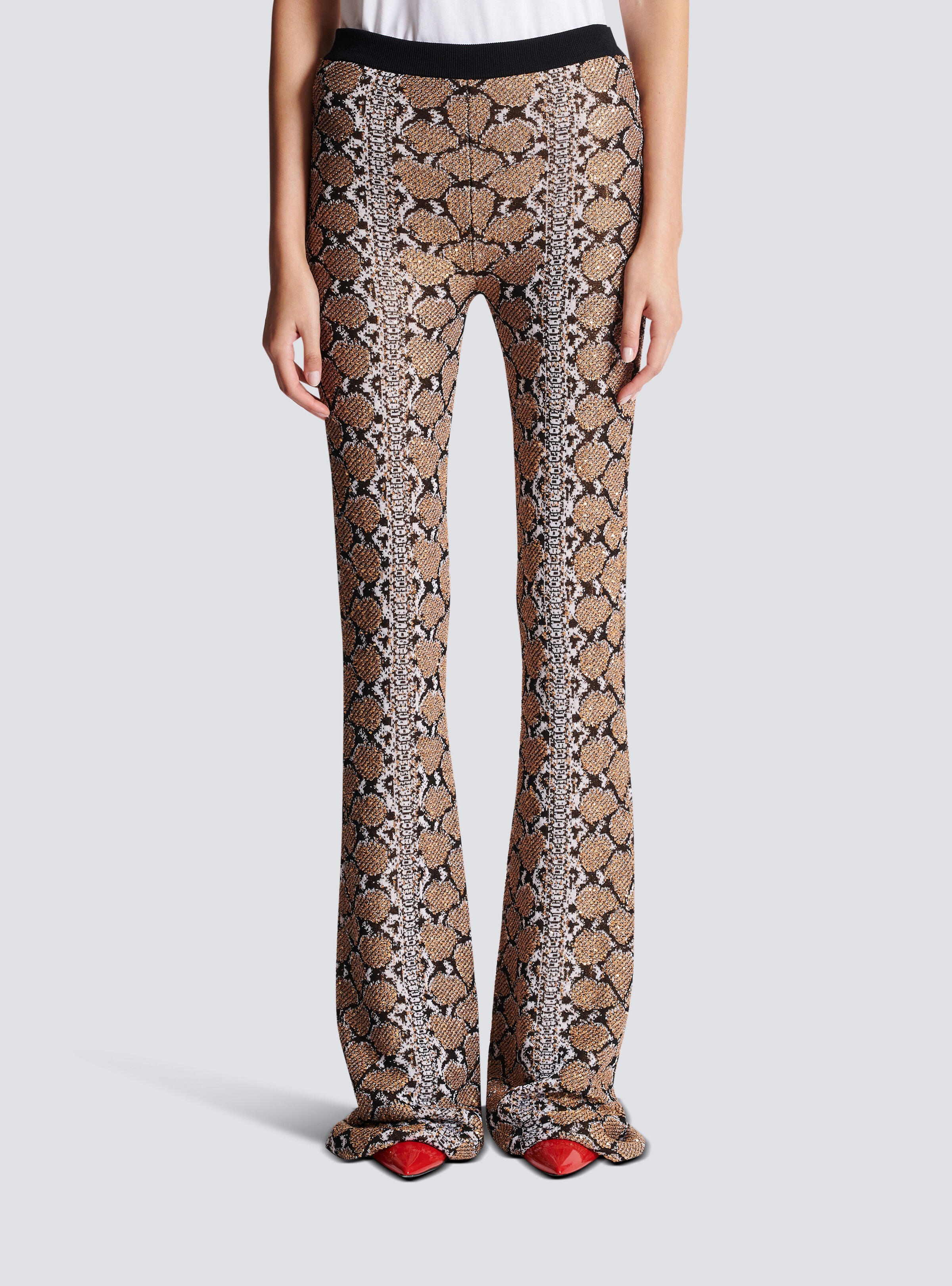 Snakeskin knit trousers - 5