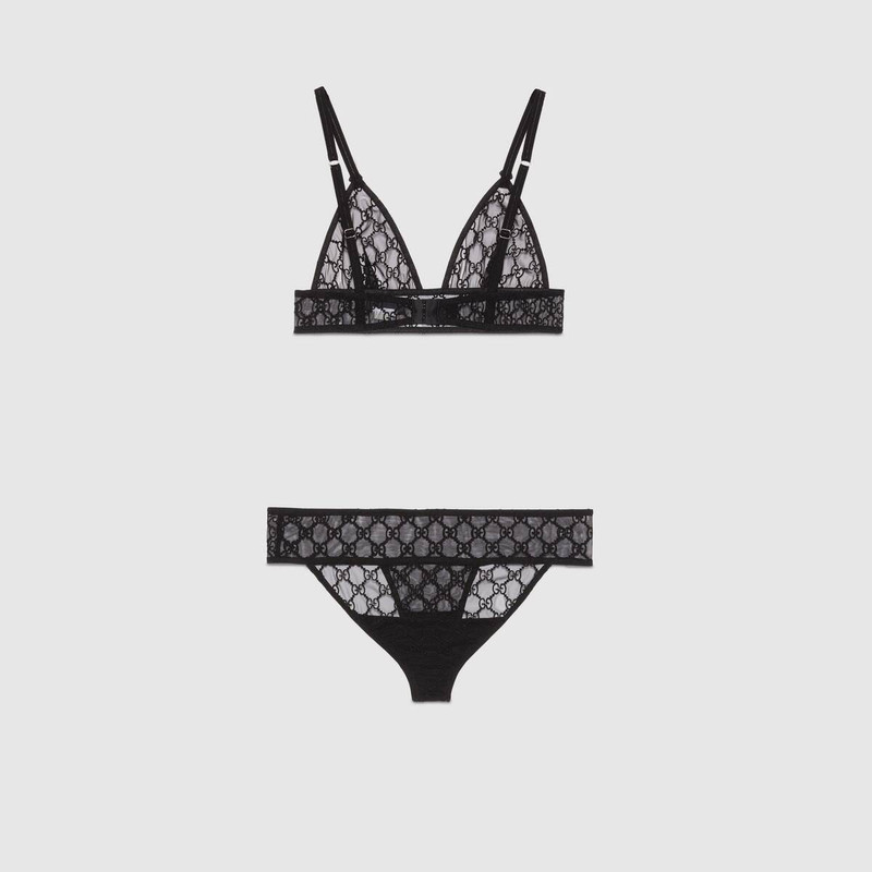 GUCCI GG embroidered tulle lingerie set outlook