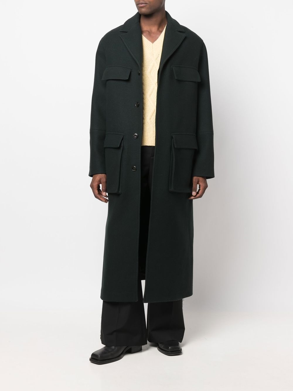 single-breasted long coat - 2