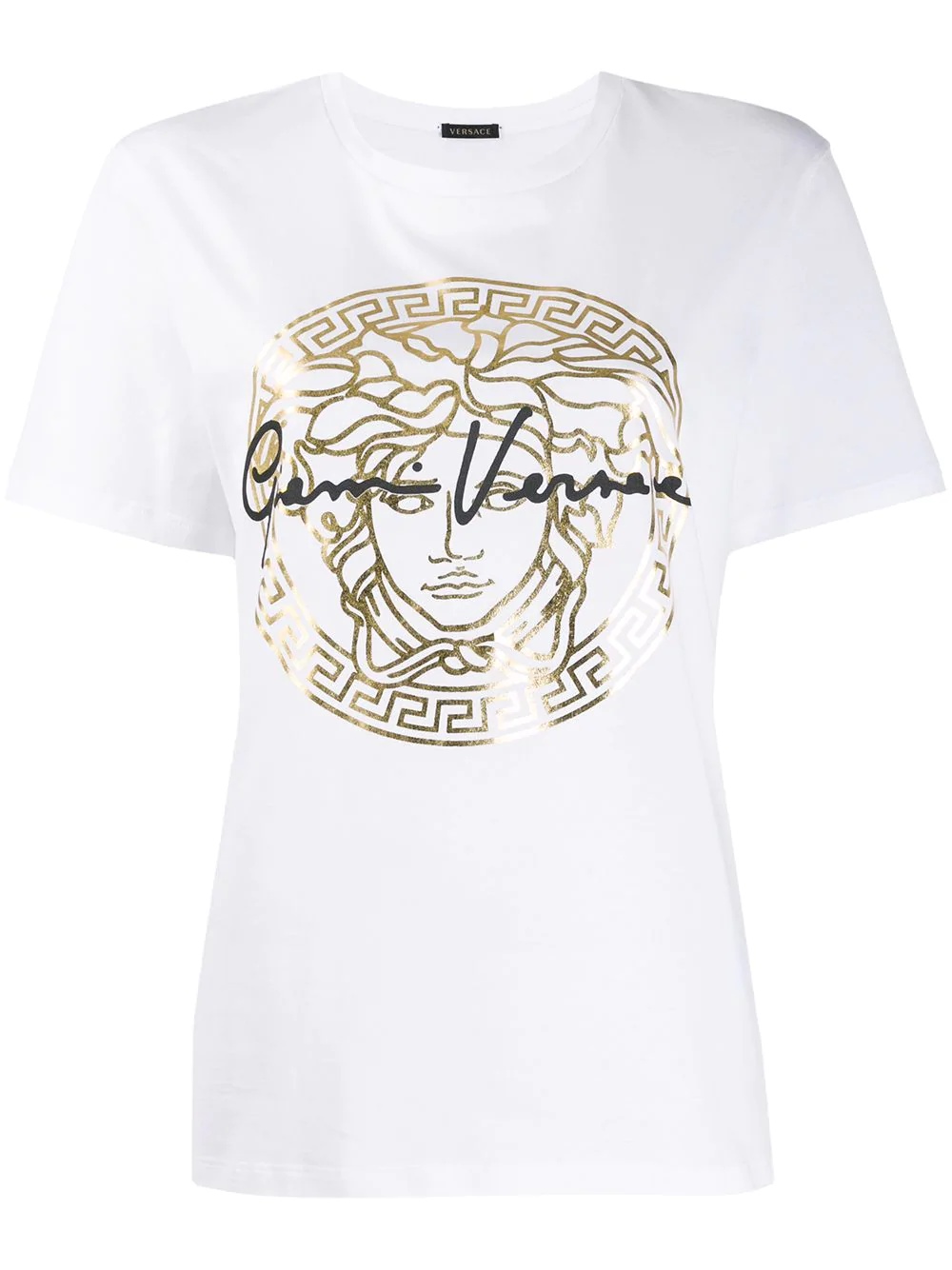 metallic Medusa print T-shirt - 1