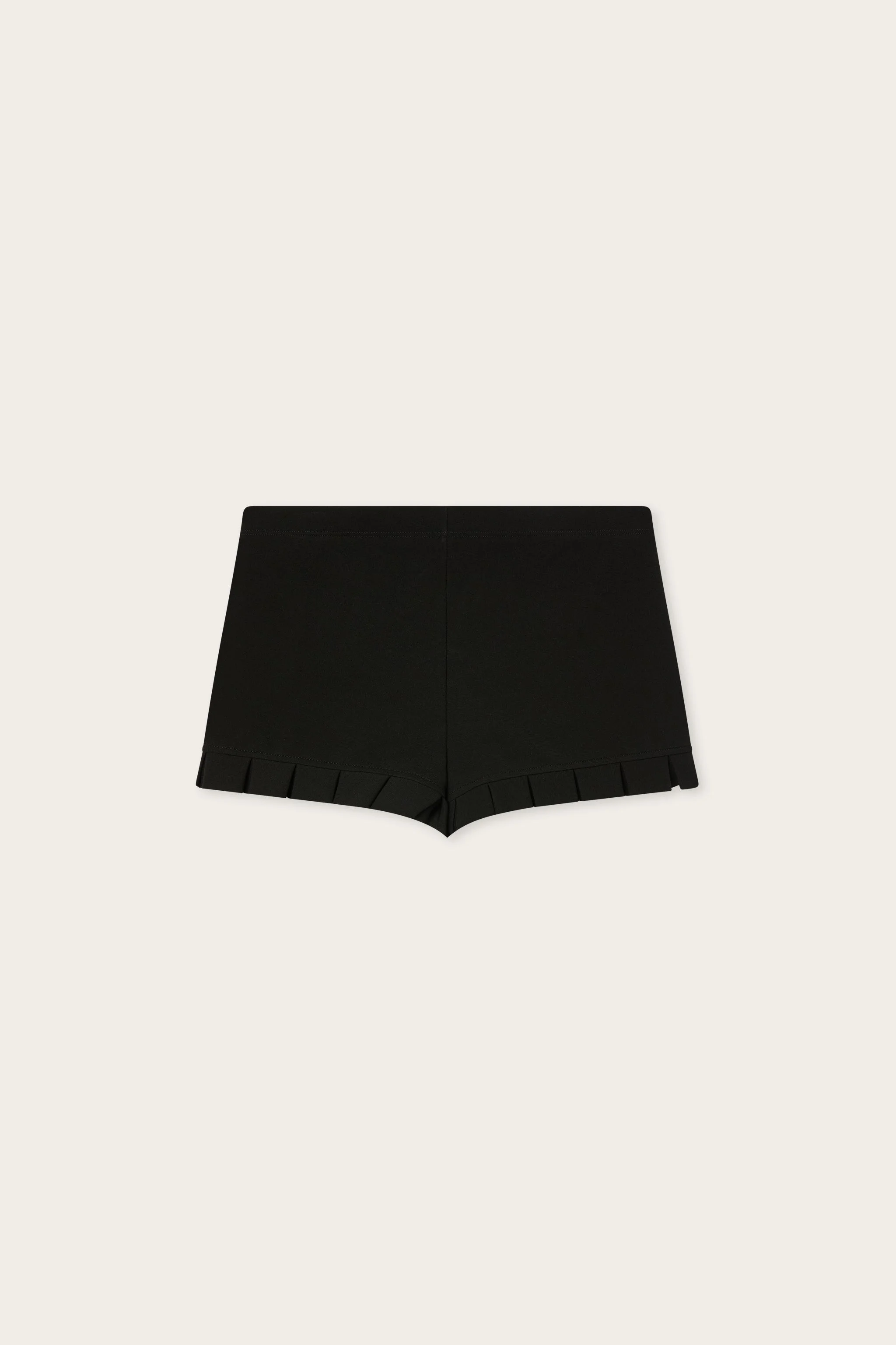 BLACK COMPACT JERSEY SHORTS - 1