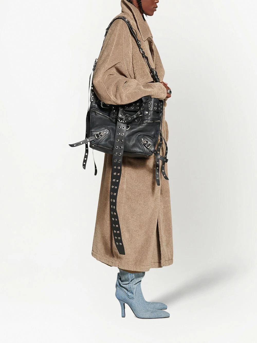 towelling-finish cotton trench-coat - 3
