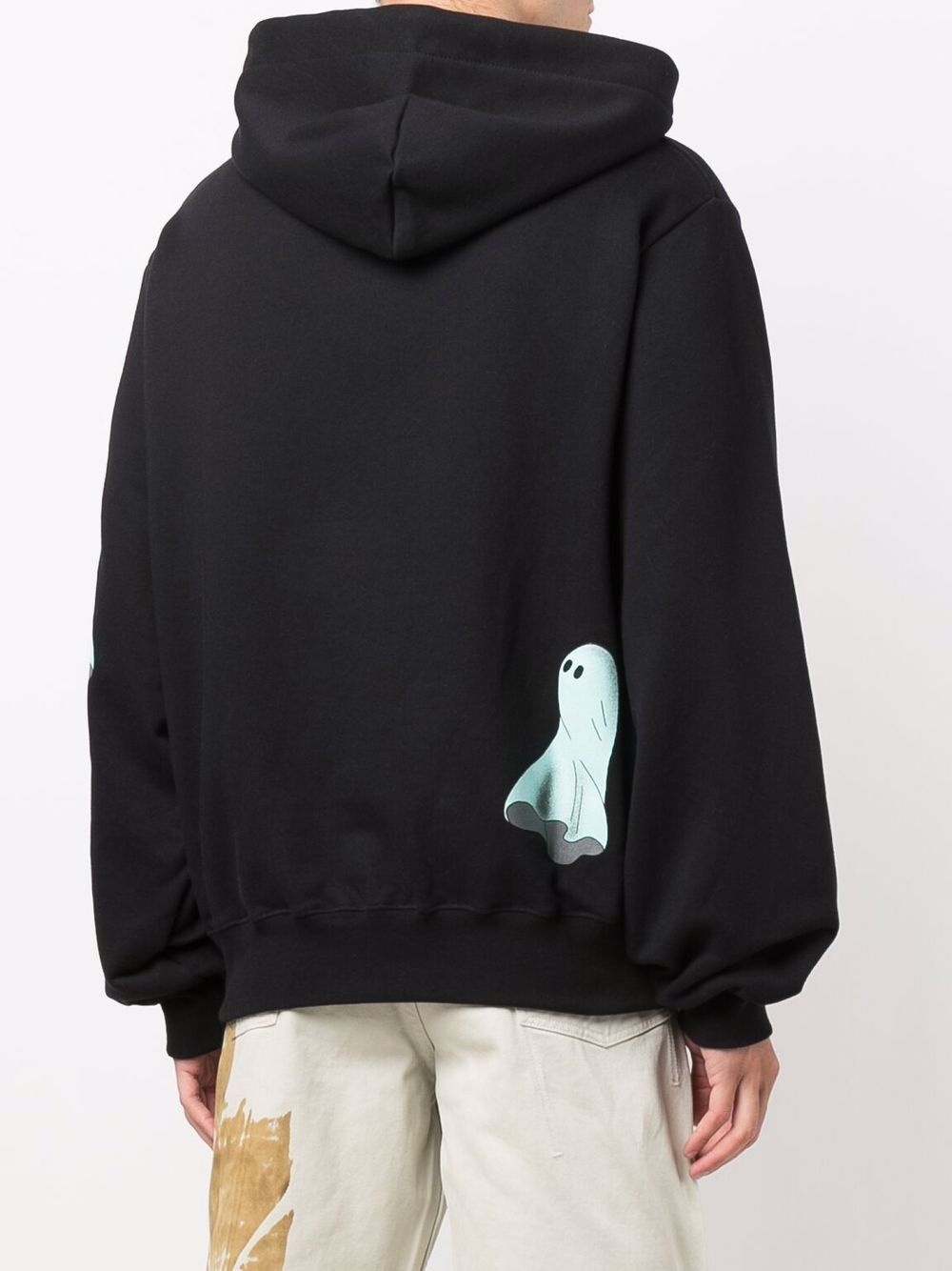 ghost logo print hoodie - 4