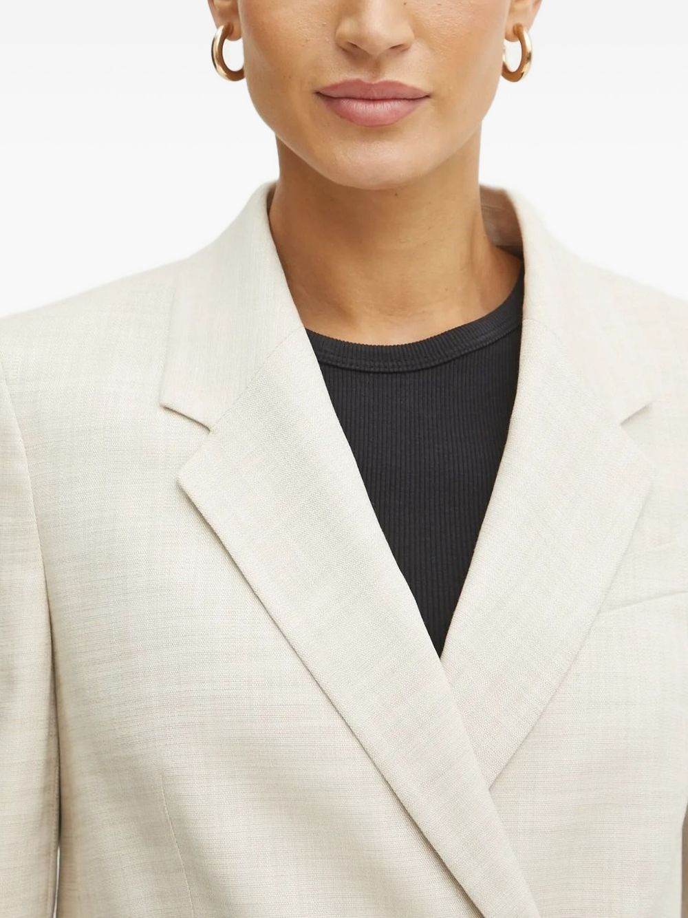 single-breasted frayed-edge blazer - 3