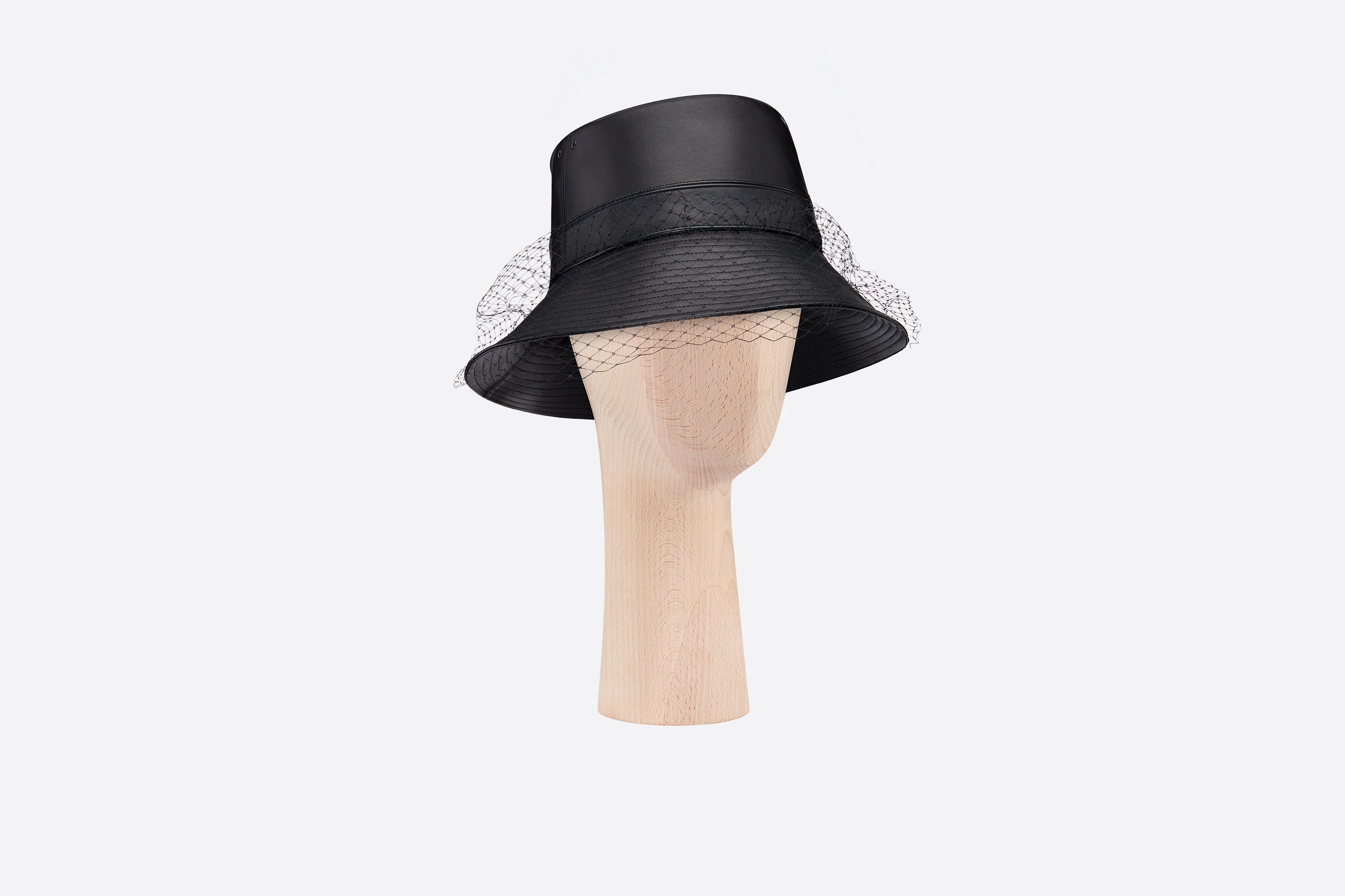 Teddy-D Large Brim Bucket Hat with Veil - 1