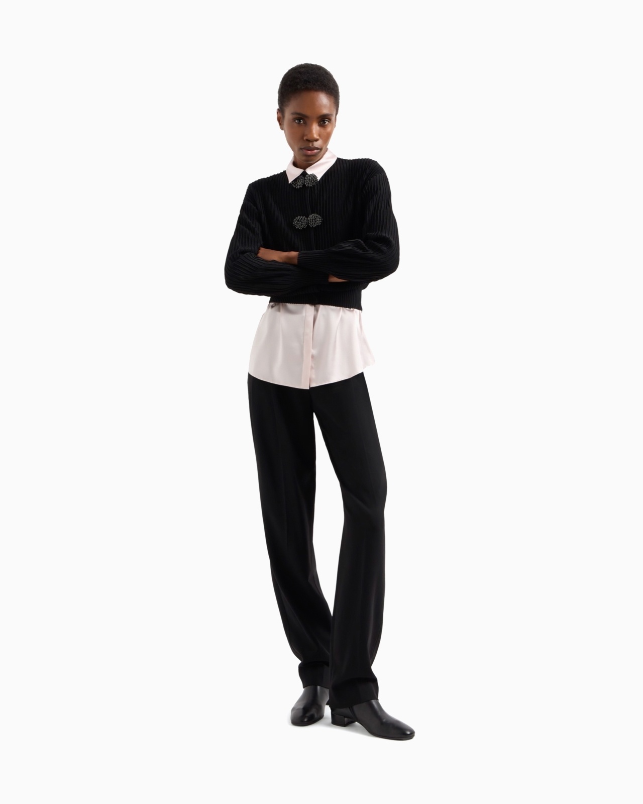 OTTOMAN-FABRIC CARDIGAN WITH JEWEL DETAILS - 2