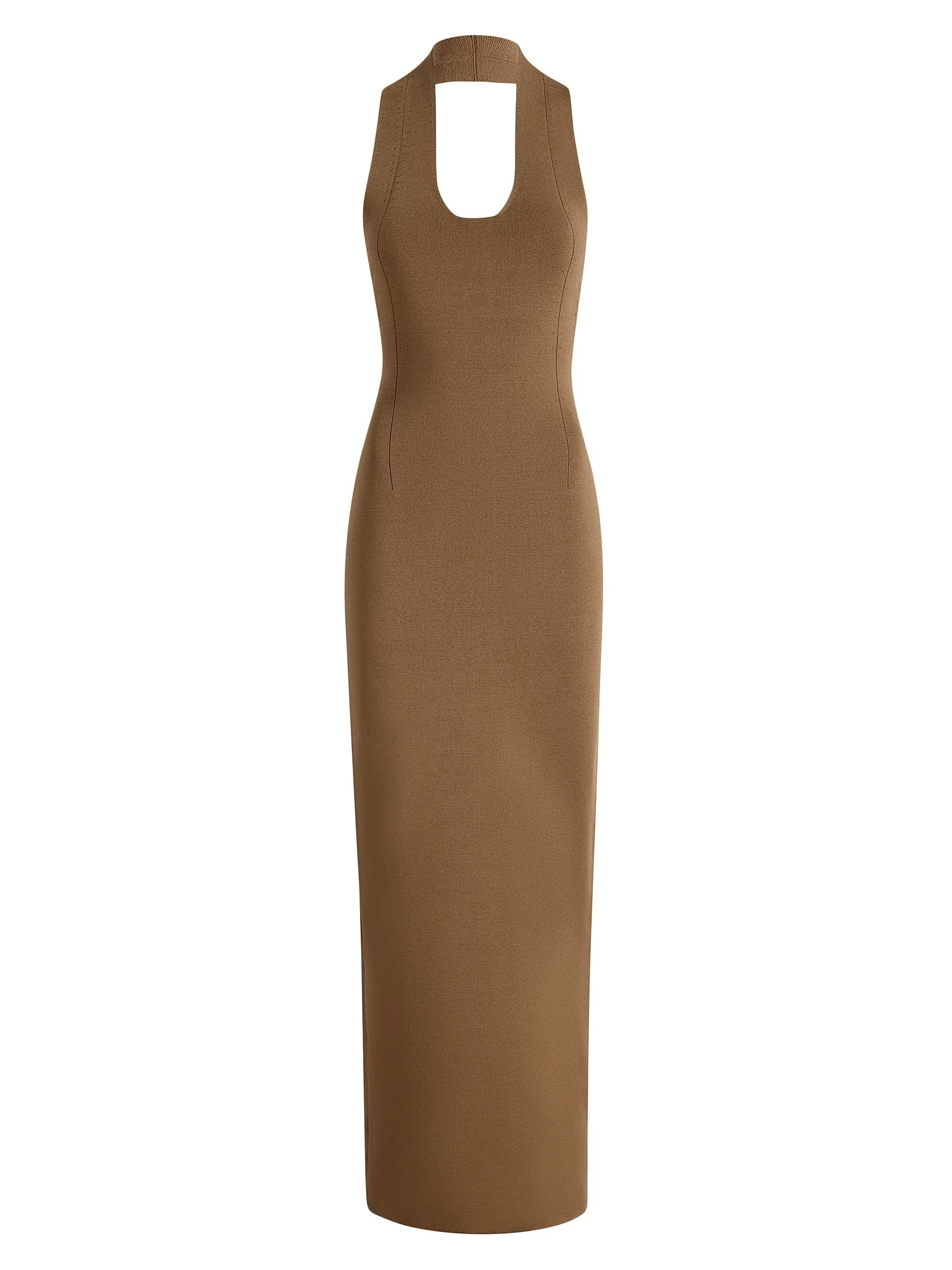 Women's Mahi Halter Knit Maxi Dress - Carob - 1