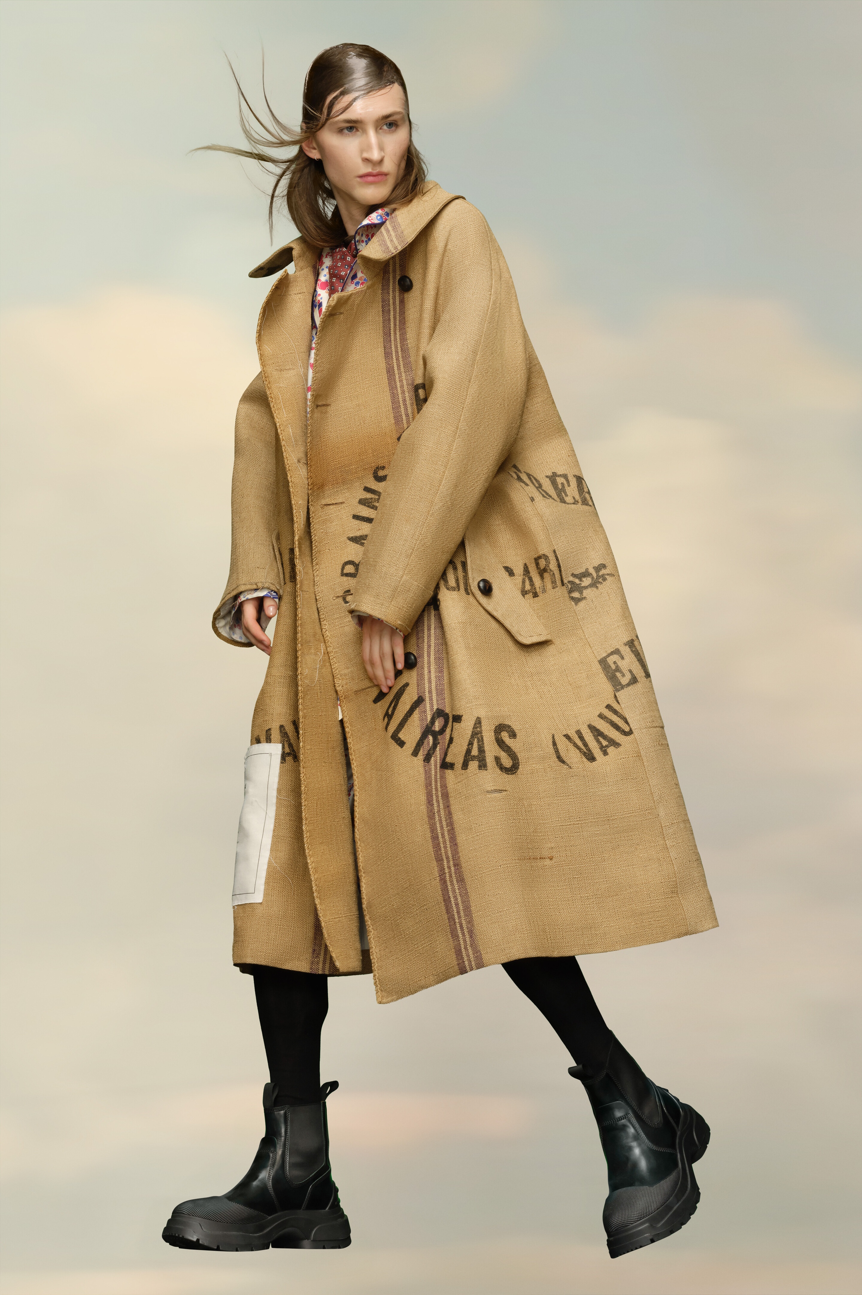 Recicla hessian coat - 2