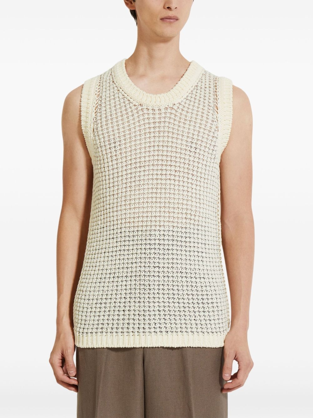 open-knit vest - 3