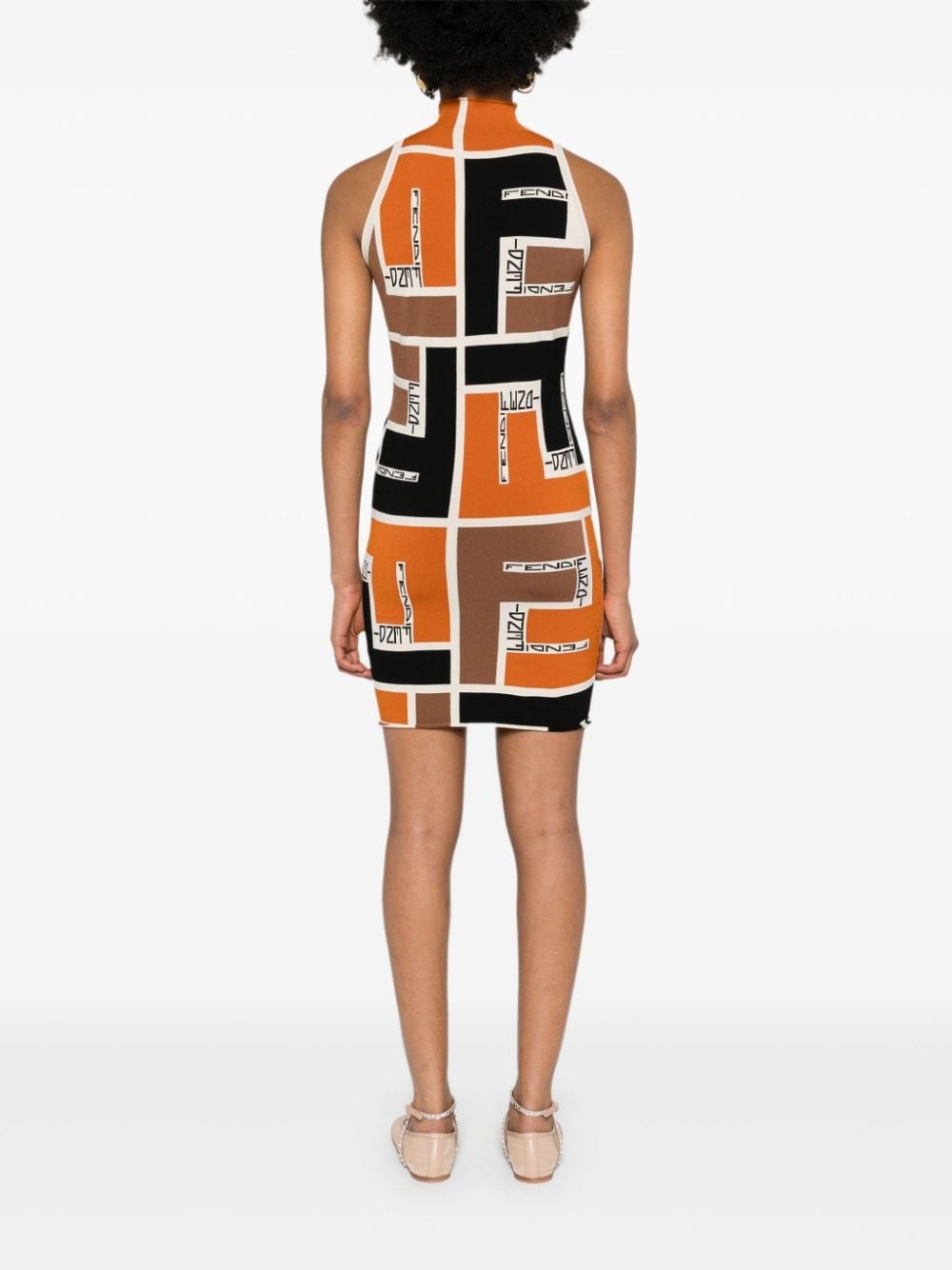 colour-block high-neck minidress - 4