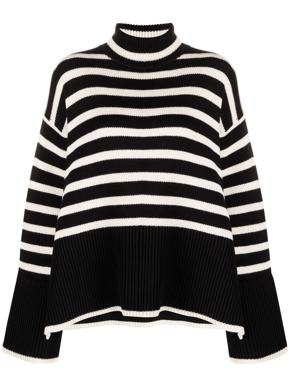 Striped wool turtleneck sweater - 1