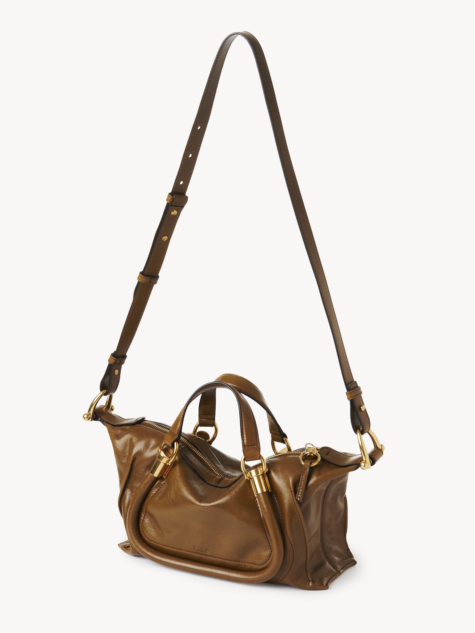 Chloé SMALL PARATY 24 BAG IN SHINY LEATHER | REVERSIBLE