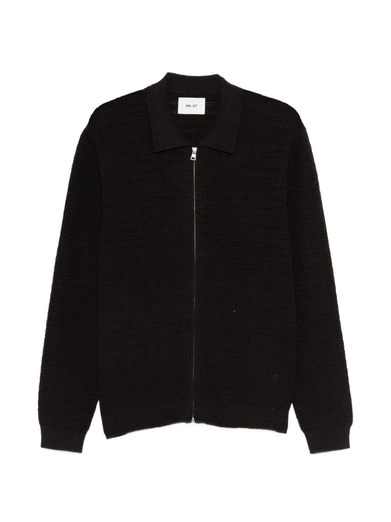 Gustav collared zip-fastening cardigan 1