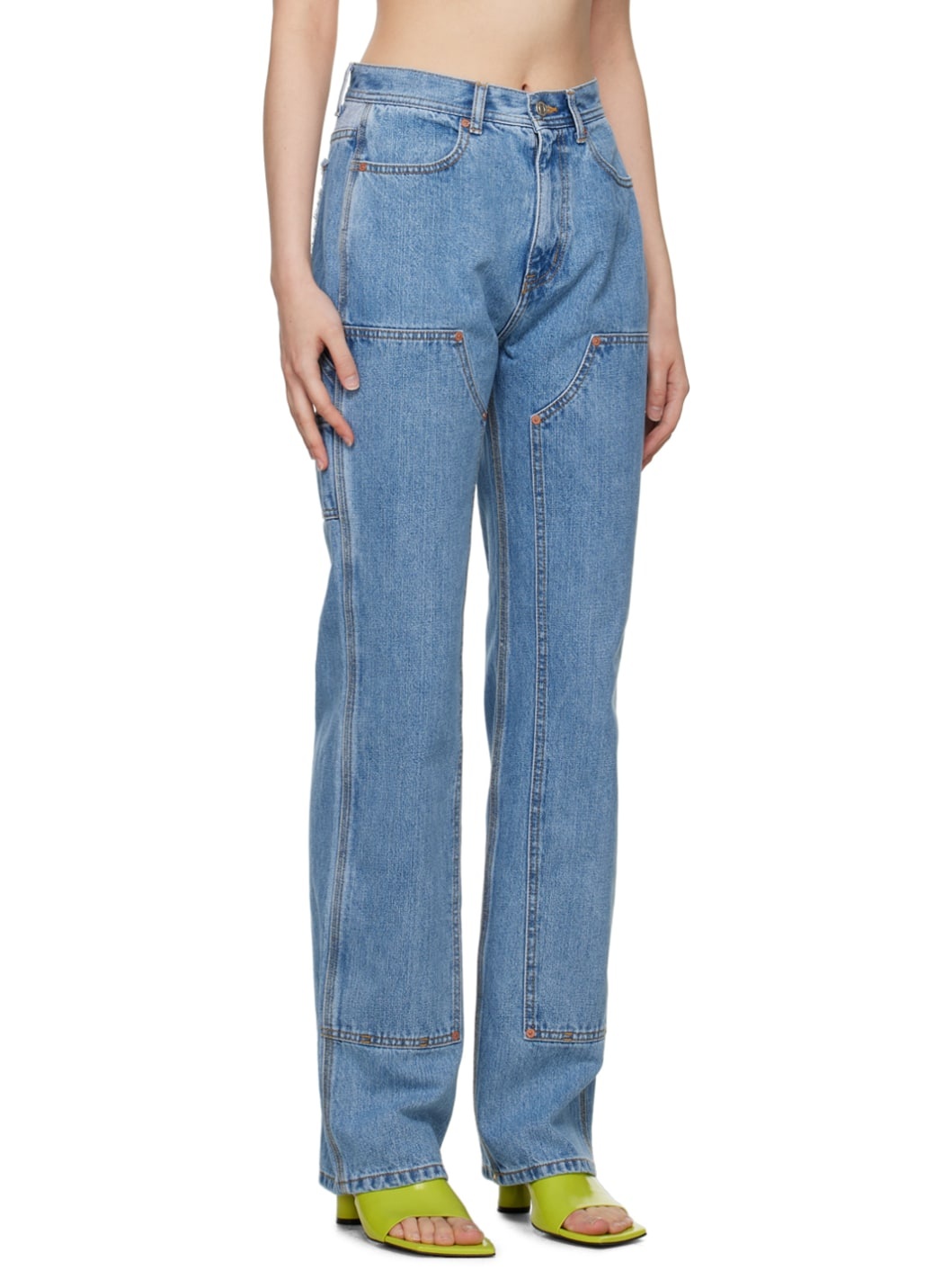 SSENSE Exclusive Blue Jade Carpenter Jeans - 2