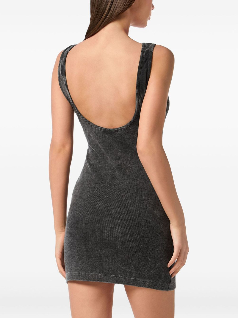 Hexagon ribbed-knit tank mini dress 4