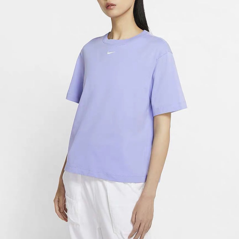 (WMNS) Nike Sportswear Essentials Embroidery Logo 'Light Purple' CT2588-569 - 4