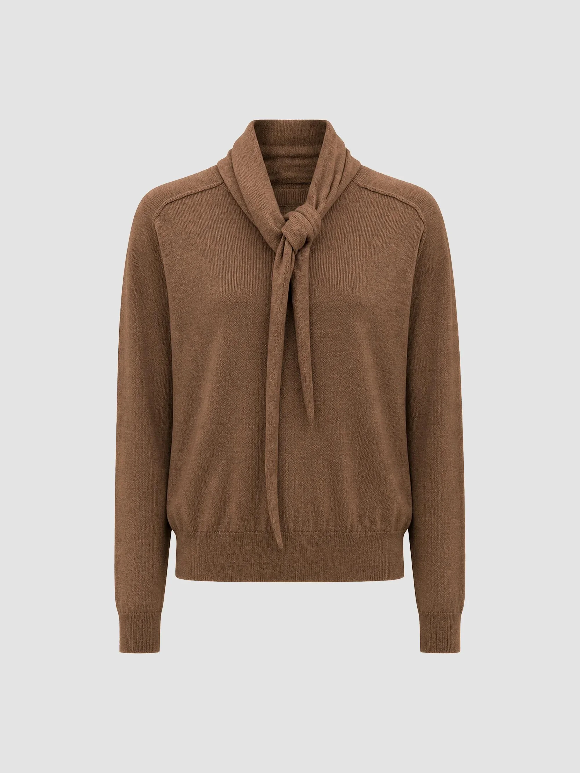 Women's Veda Superfine Merino Wool Tieneck Sweater - Sahara - 1