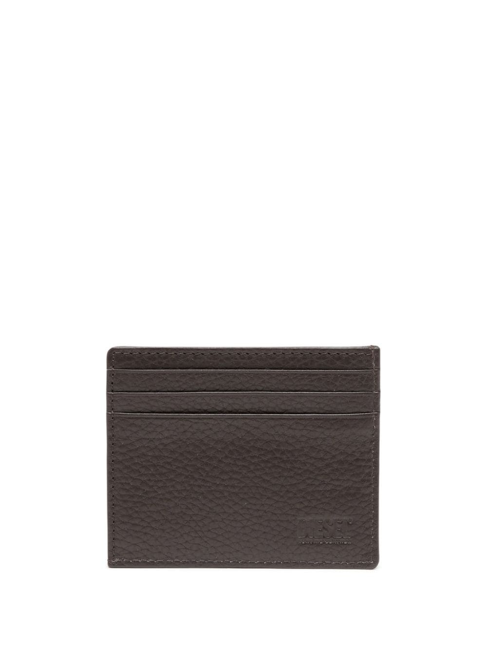 logo-plaque leather card holder - 2