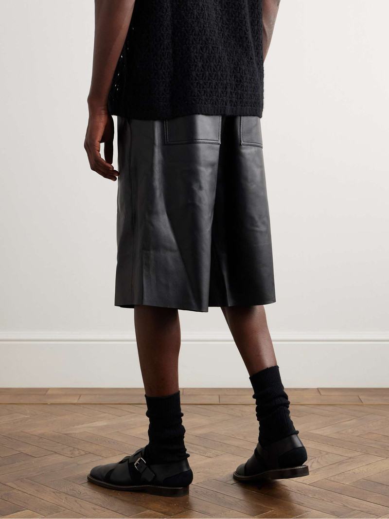 Straight-Leg Leather Bermuda Shorts 4