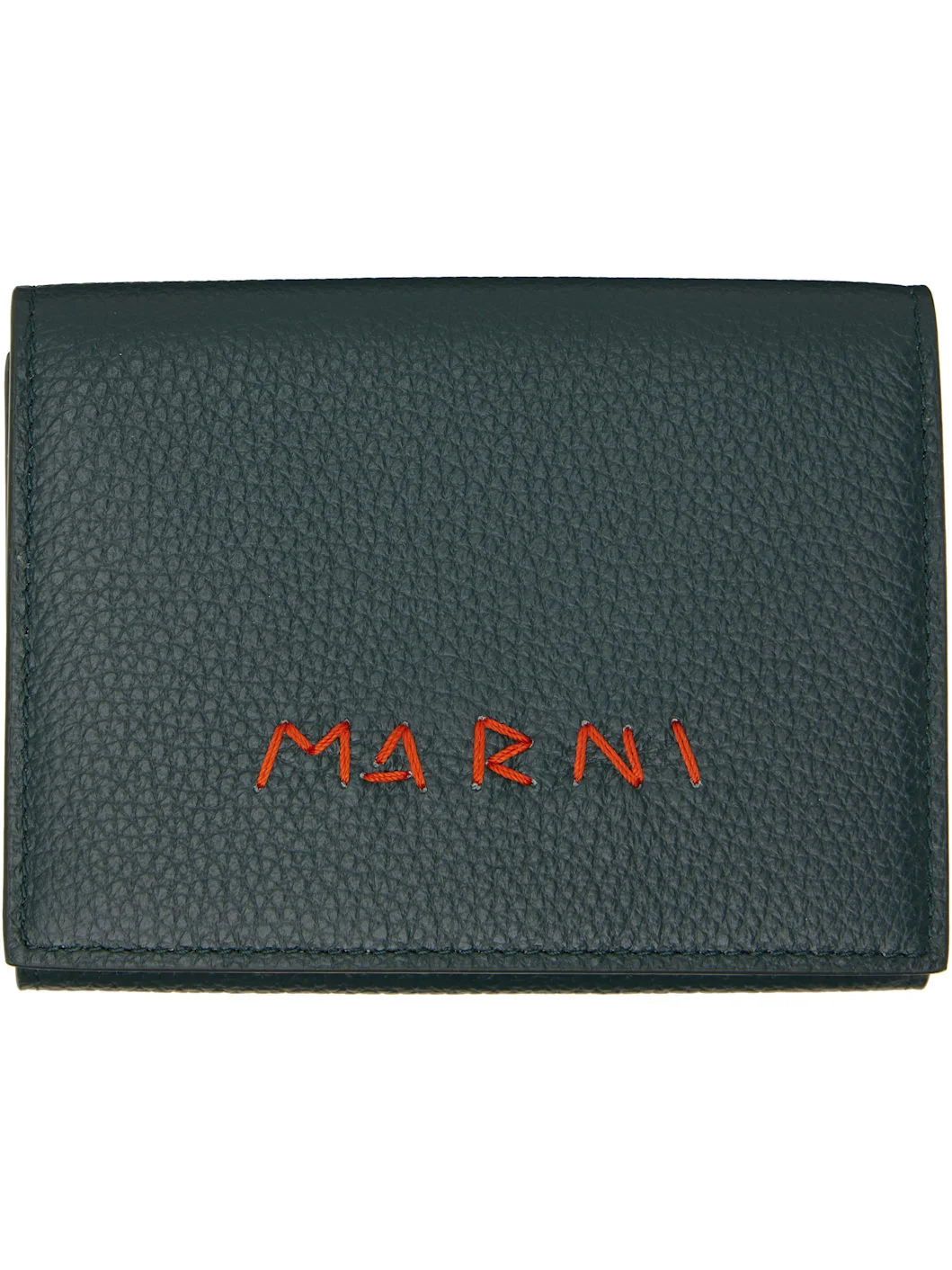 Green 'Marni Mending' Leather Trifold Wallet - 1
