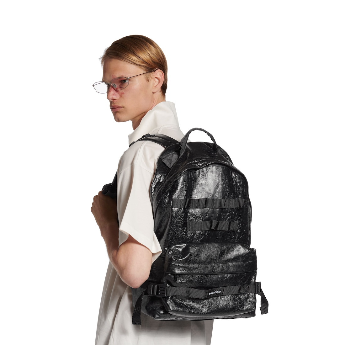 Men's Army Medium Backpack  in Black - 7
