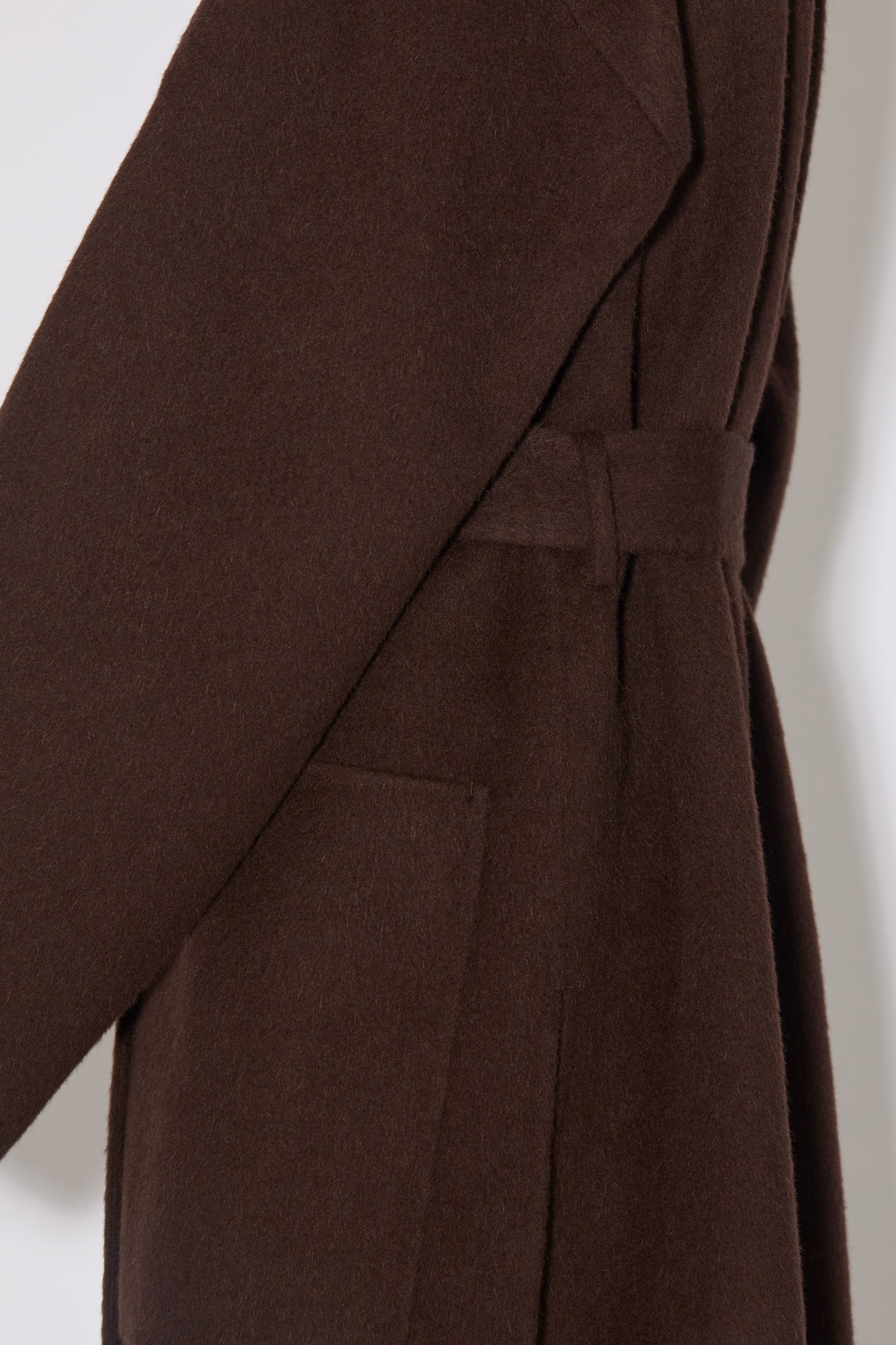 Collarless coat - Mahogany brown - 7