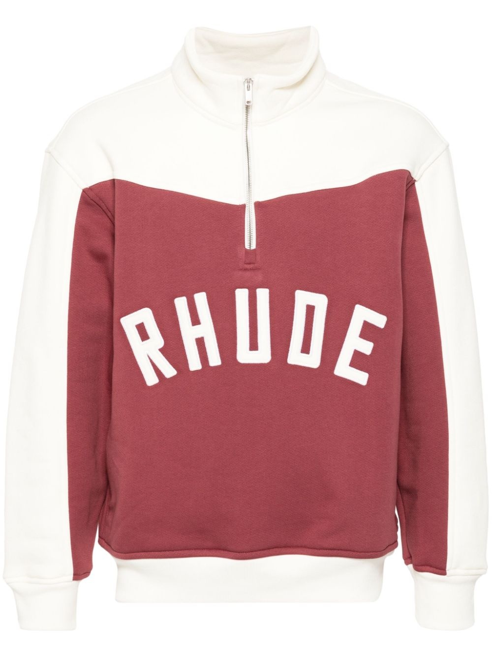 contrast half-zip sweatshirt - 1