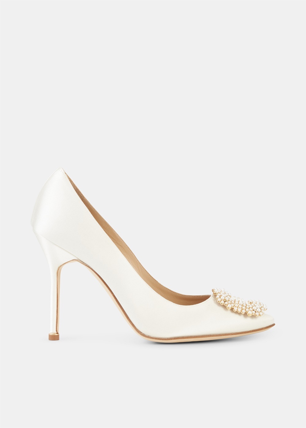 Hangisi 105 Satin Cream Pumps - 1