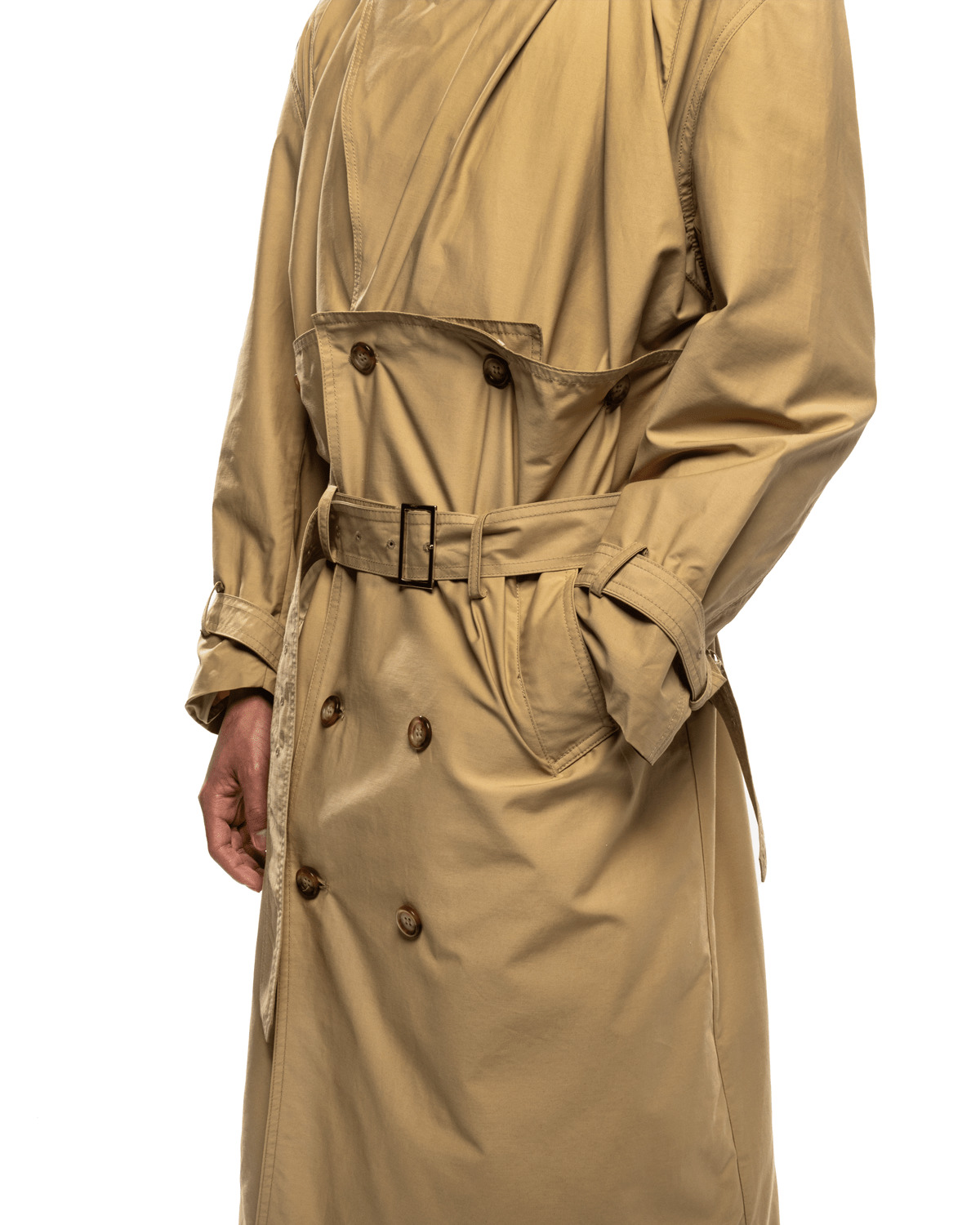 Corset Trench Coat Beige - 4