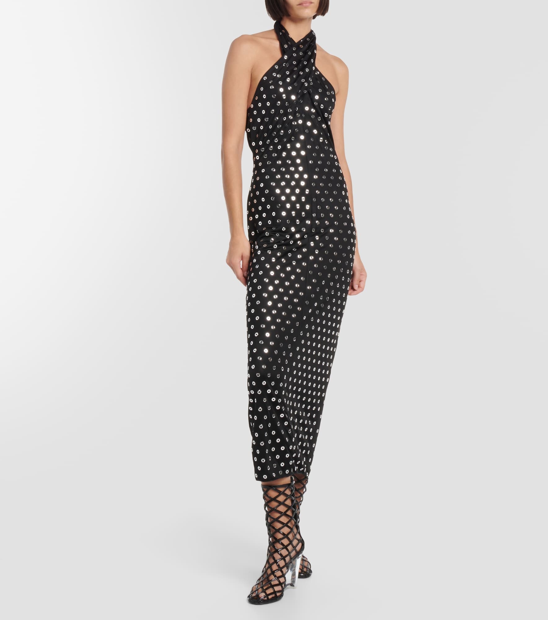 Embellished halterneck midi dress - 2