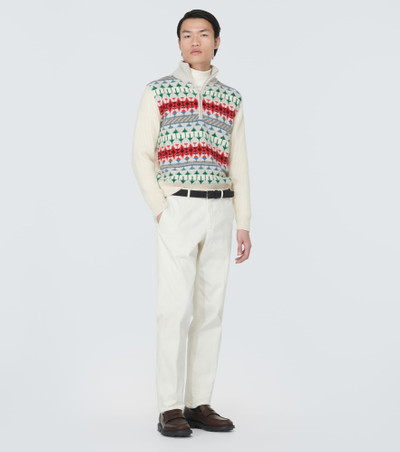 Loro Piana Noel Fair Isle cashmere half-zip sweater outlook