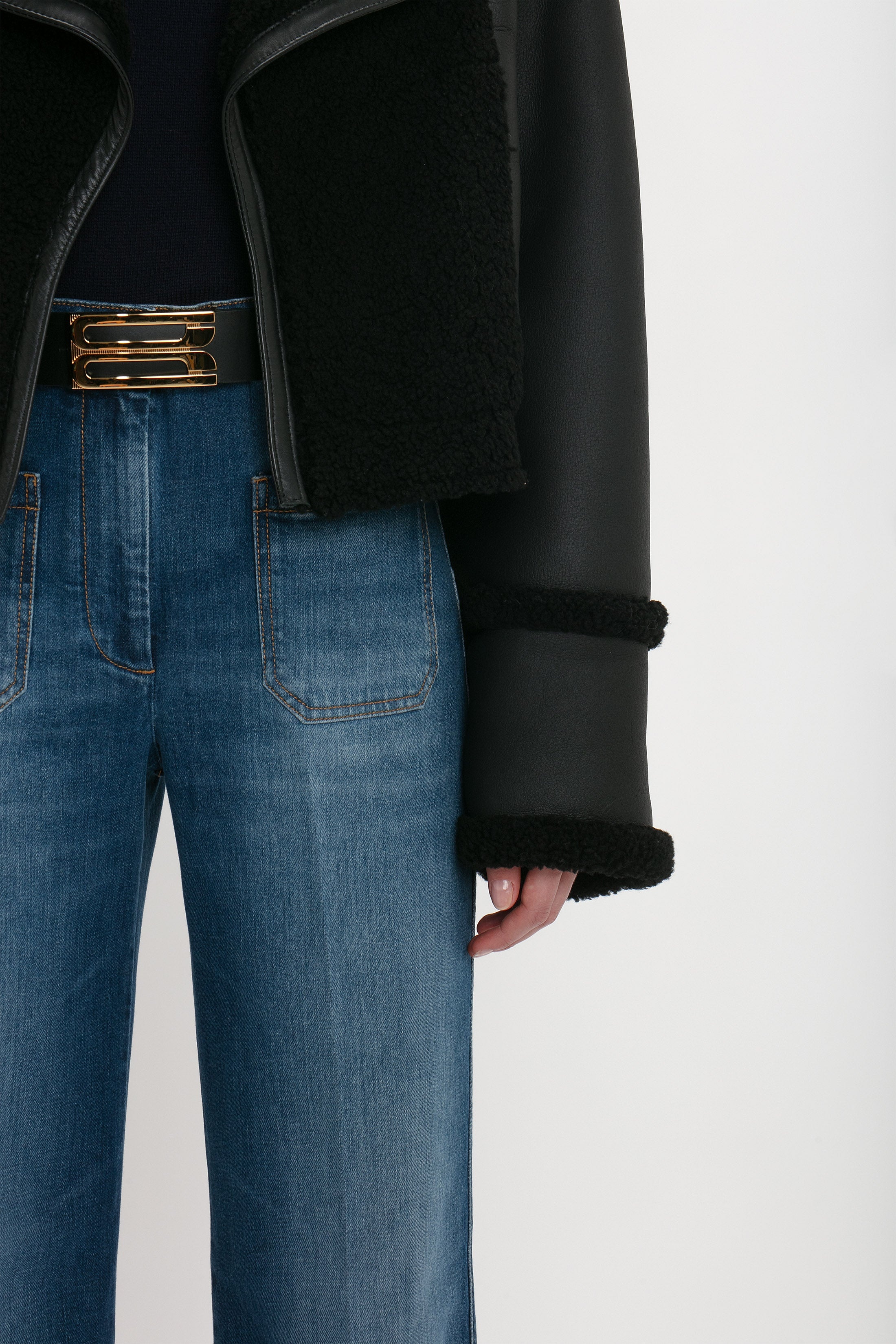 Shearling Jacket In Black - 7