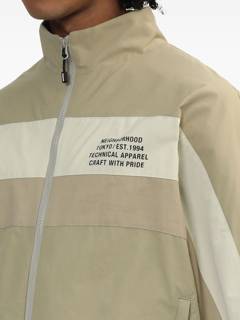 panelled zip-up jacket - 5