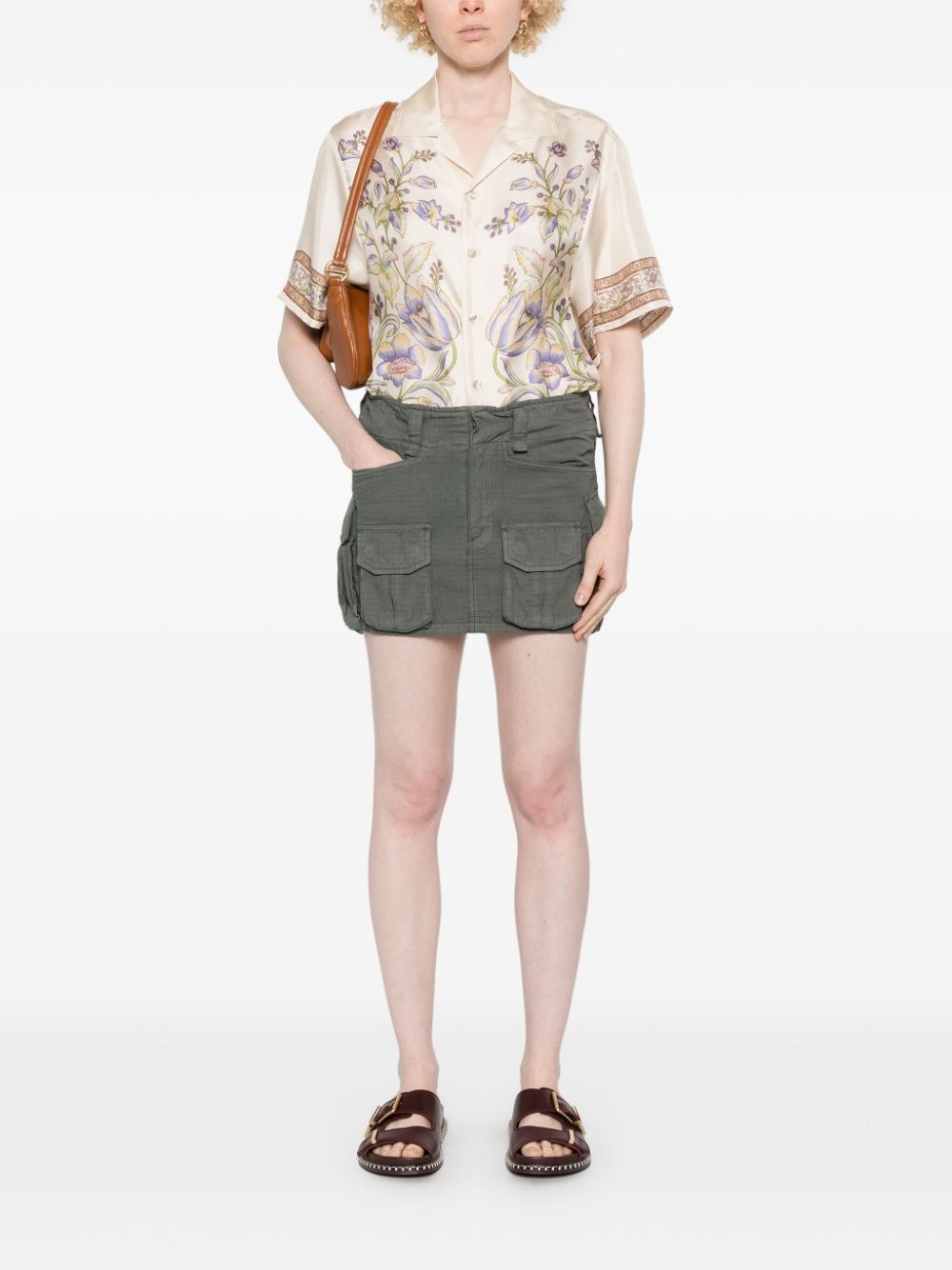 floral-print bowling shirt - 3
