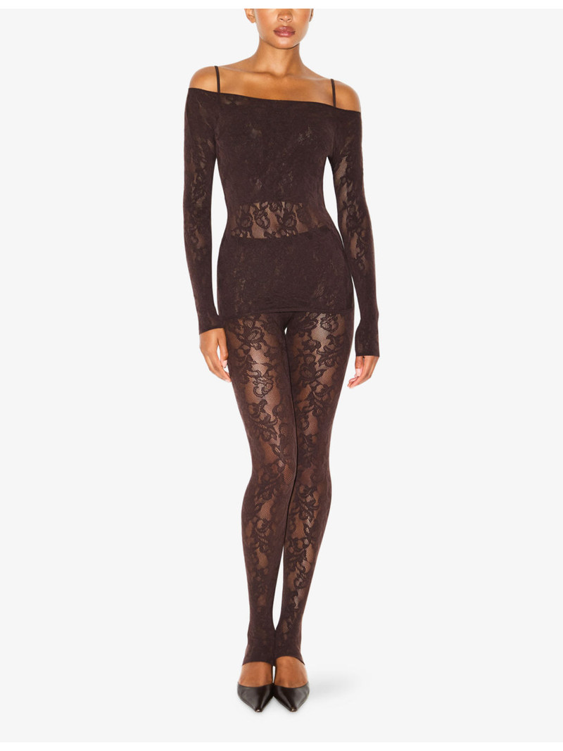 SKIMS Boat Neck Knit Lace Top outlook