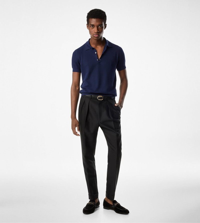 TOM FORD SILK COTTON HONEYCOMB POLO outlook