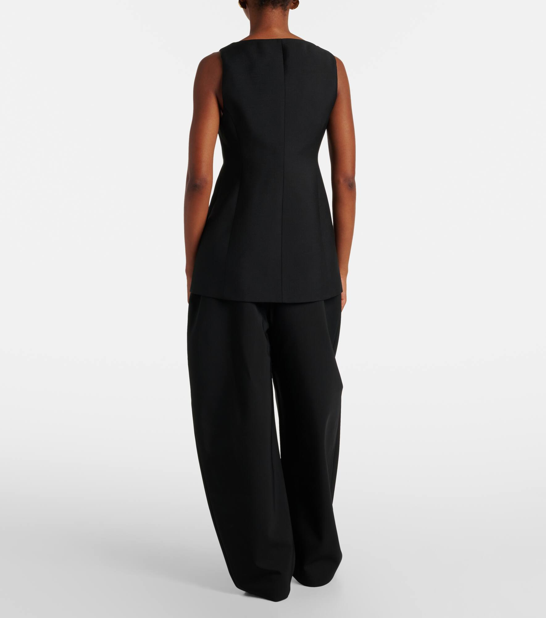 Wool and mohair crêpe vest - 3