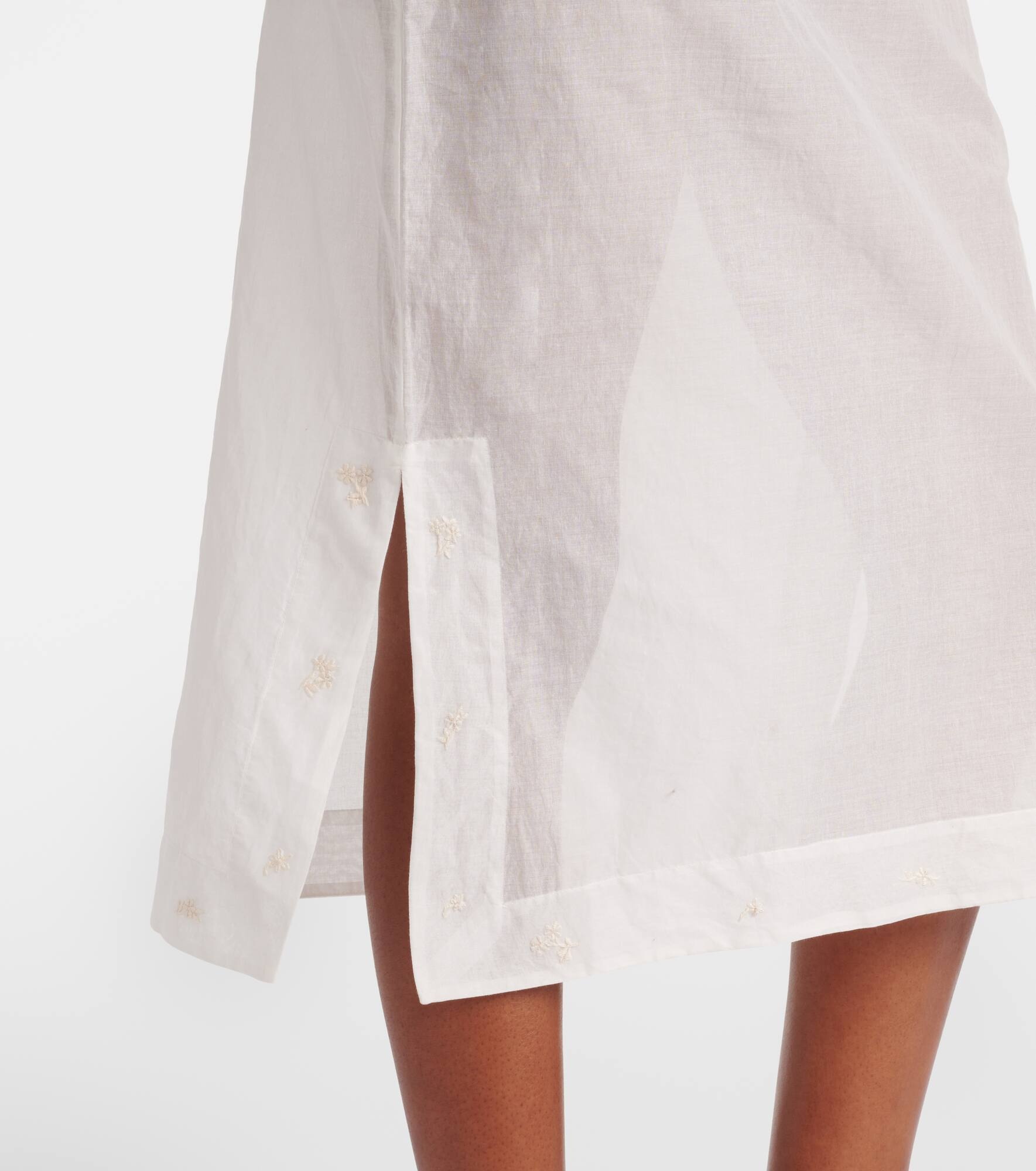 Floral semi-sheer organza pencil skirt - 5