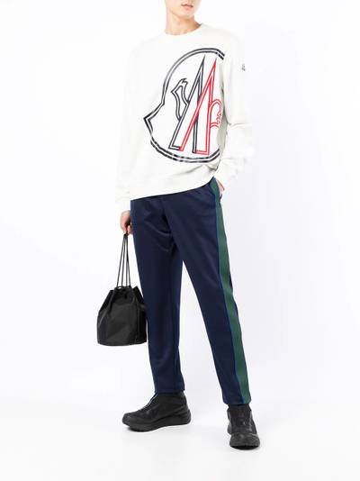 Moncler embroidered logo crew neck sweatshirt outlook