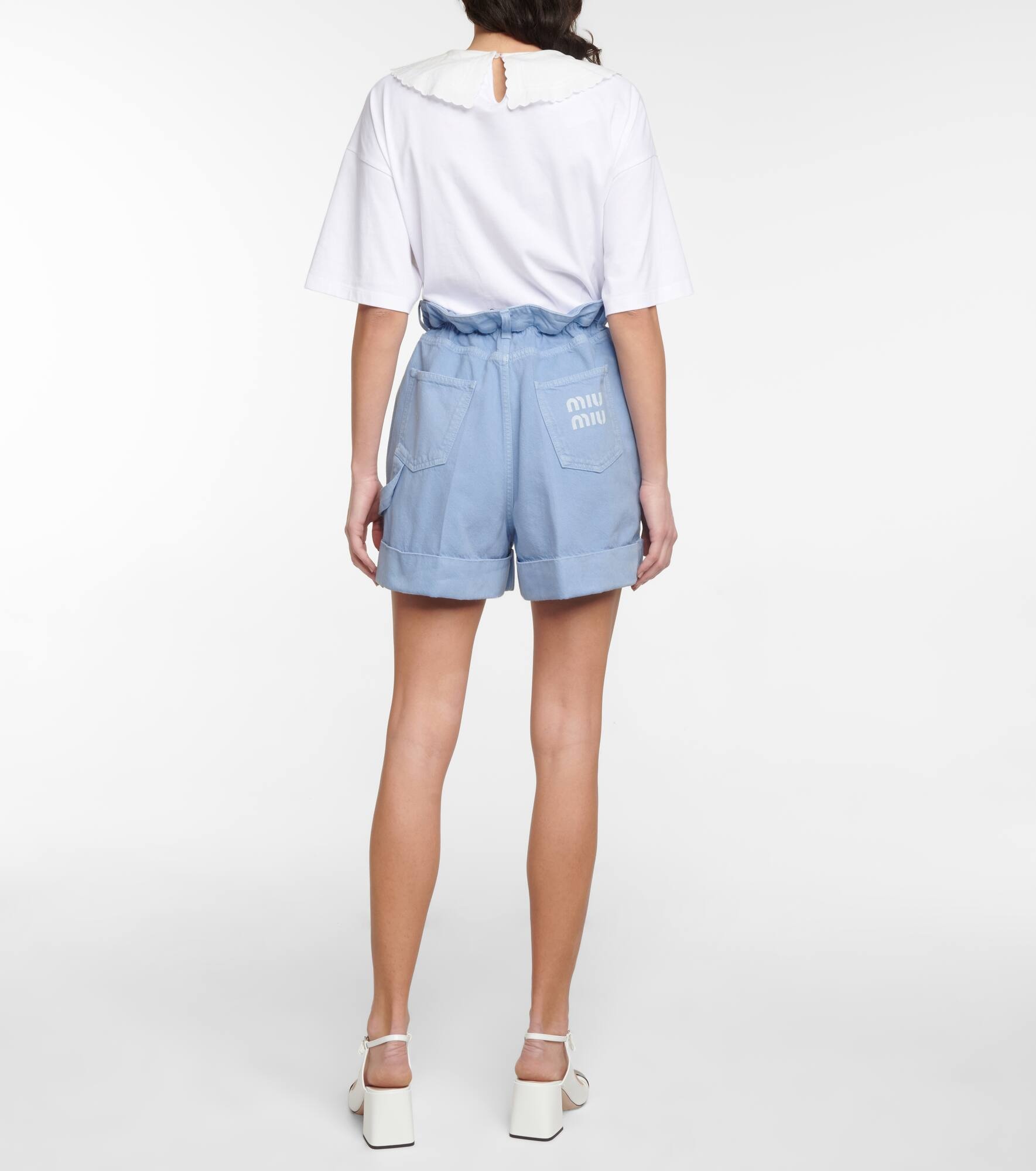 High-rise denim shorts - 3