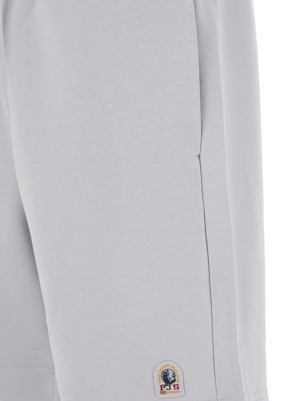 Parajumpers Men 'Cairo' Grey Shorts With Drawstring Waist And Logo Patch On The Front In Cotton Blen - 3