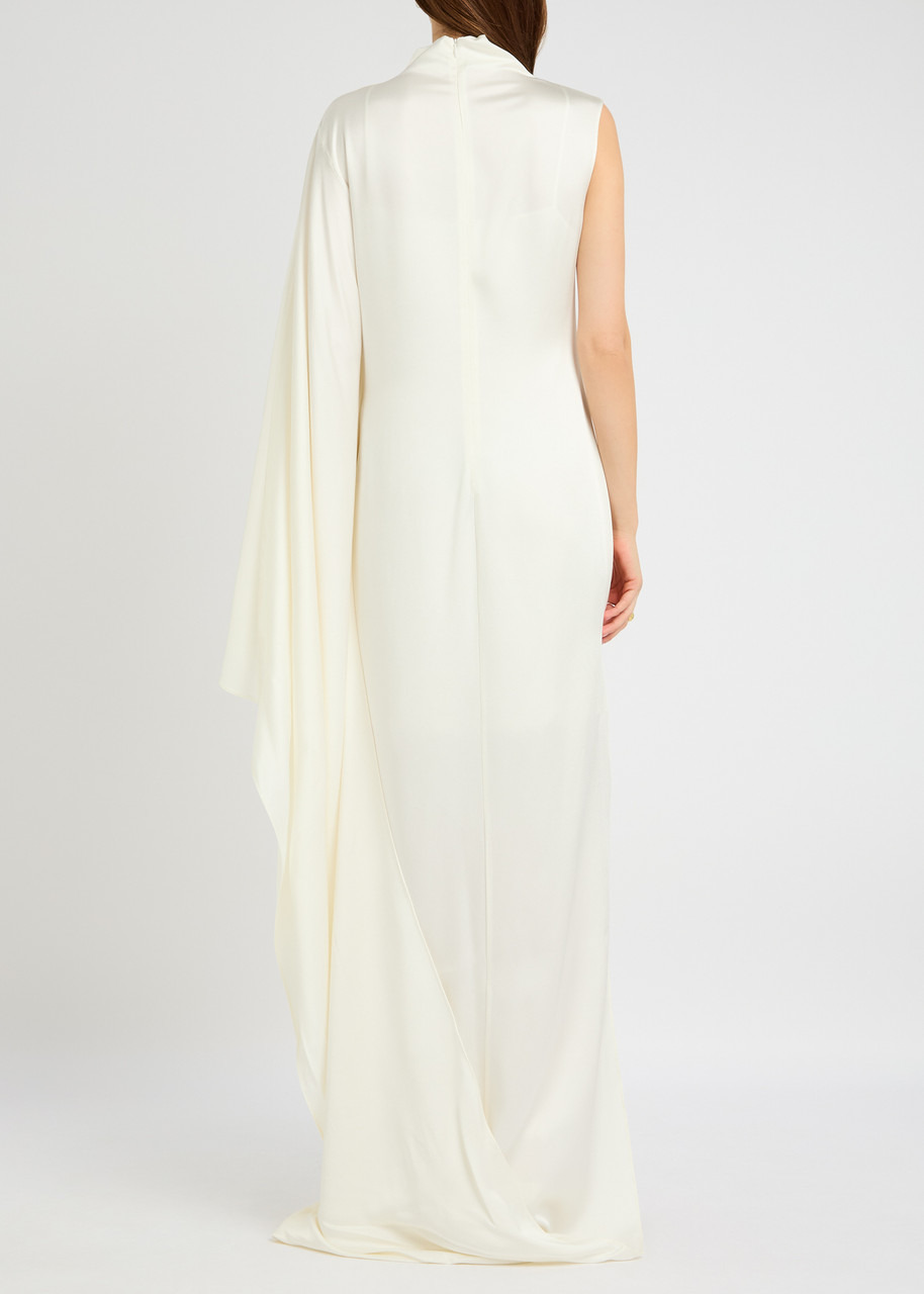 Stella Mccartney Draped Asymmetric Satin-crepe Gown - 3