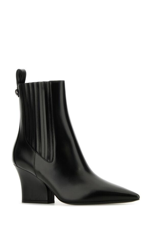 Black leather VLogo Lockette ankle boots - 2