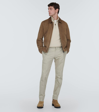 Brioni Cashmere, wool, and silk half-zip sweater outlook