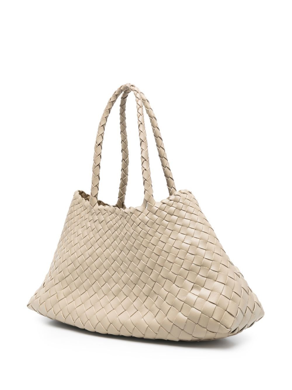 woven leather shoulder bag - 3