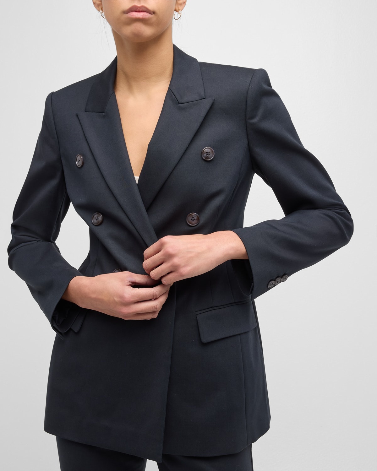 Double-Breasted Couture Cotton Blazer - 7