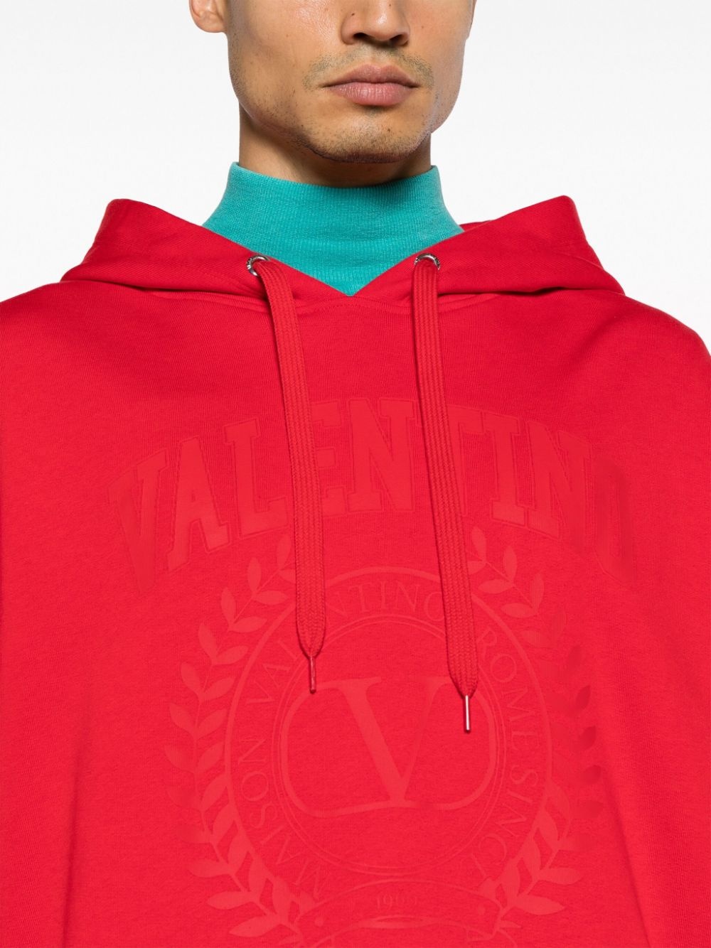 Valentino logo-print cotton hoodie - Brown