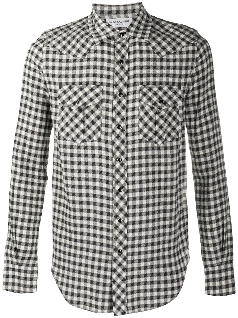 checked slim-fit shirt - 1